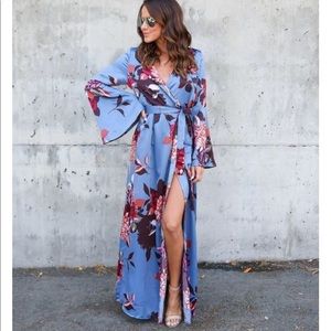 BRAND NEW Floral Euphoria Wrap Maxi Dress